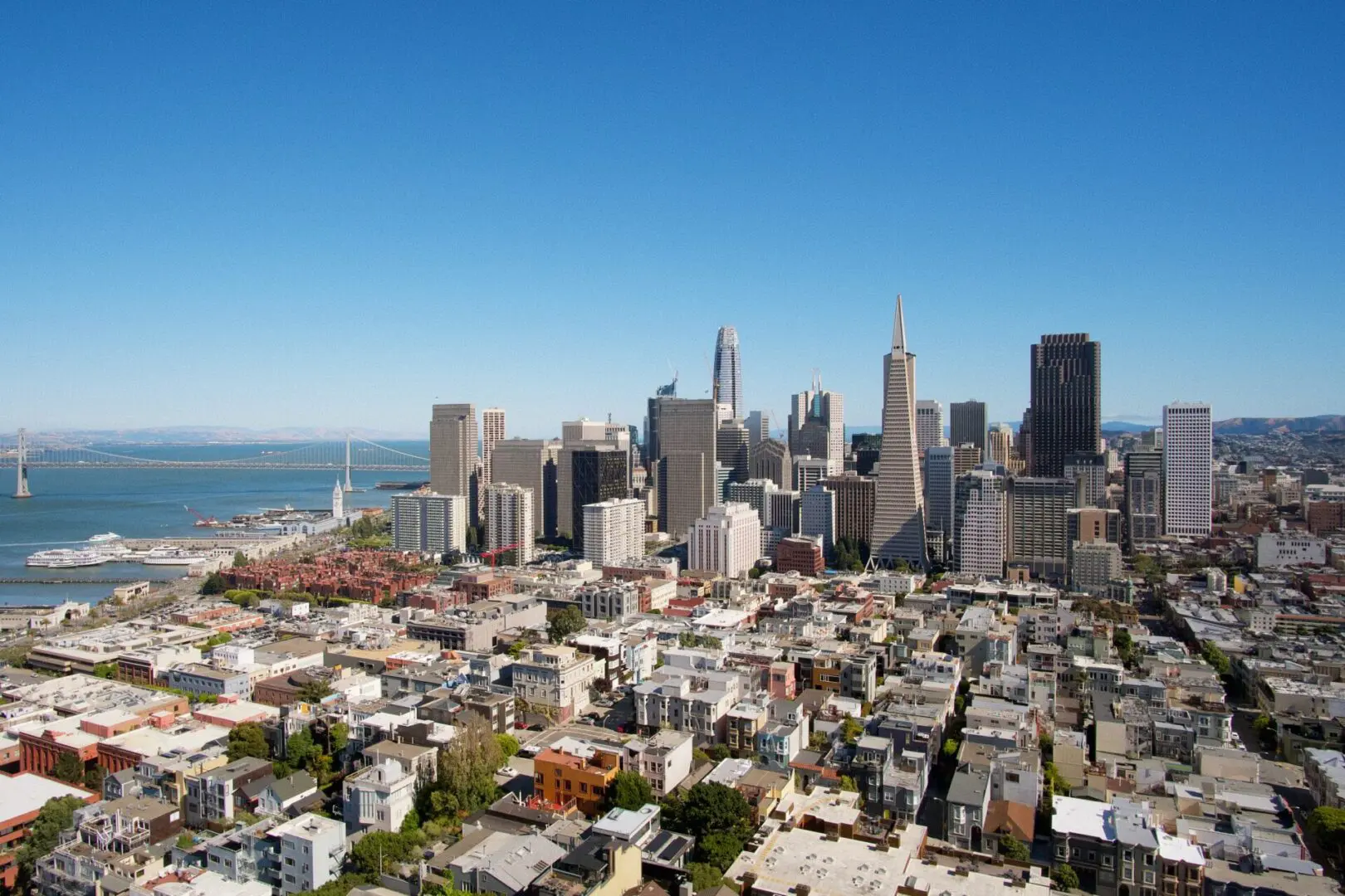 A view of the city from above.